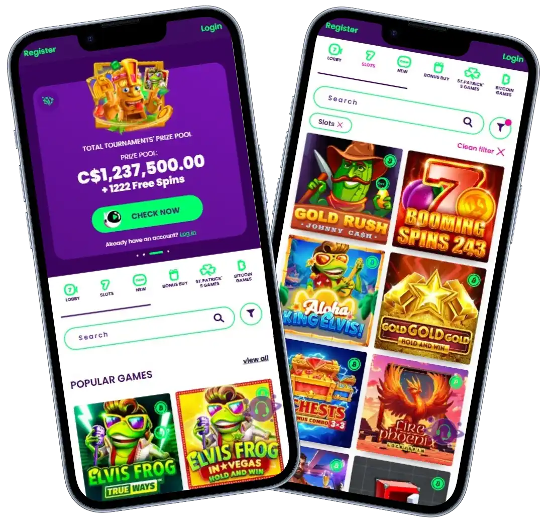 Rocket Casino mobile app lobby screenshot